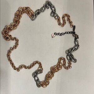 Sabika Gold and Silver Chain Necklace